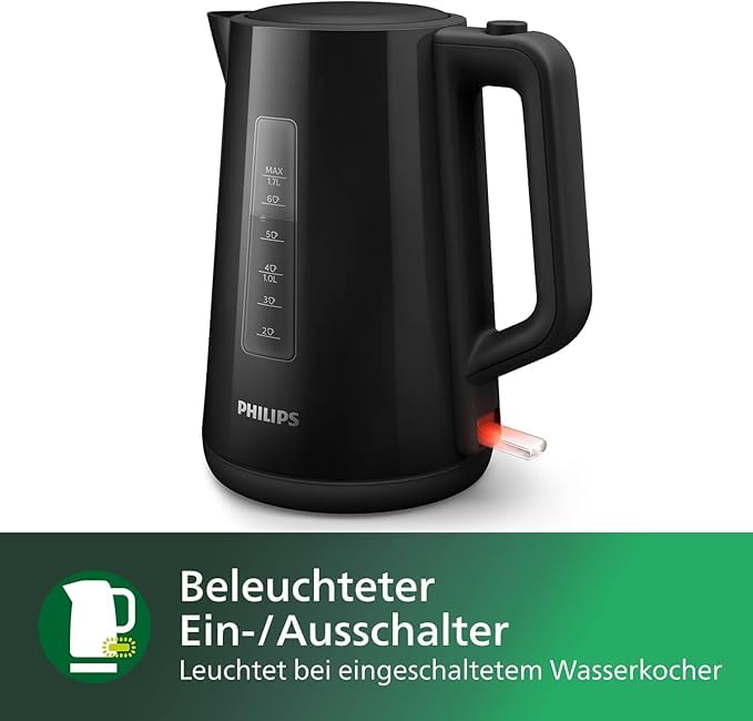 Philips kettle - 1.7 L capacity with control display, pirouette base, black (HD9318/20) - Series