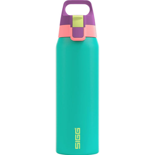 SIGG - Insulated drinking bottle - Thermos bottle Shield Therm One Multicolor Reef - carbonated drinks - leak-proof - dishwasher safe - BPA-free - 90% recycled stainless steel - turquoise - 0.75L - 6228.20