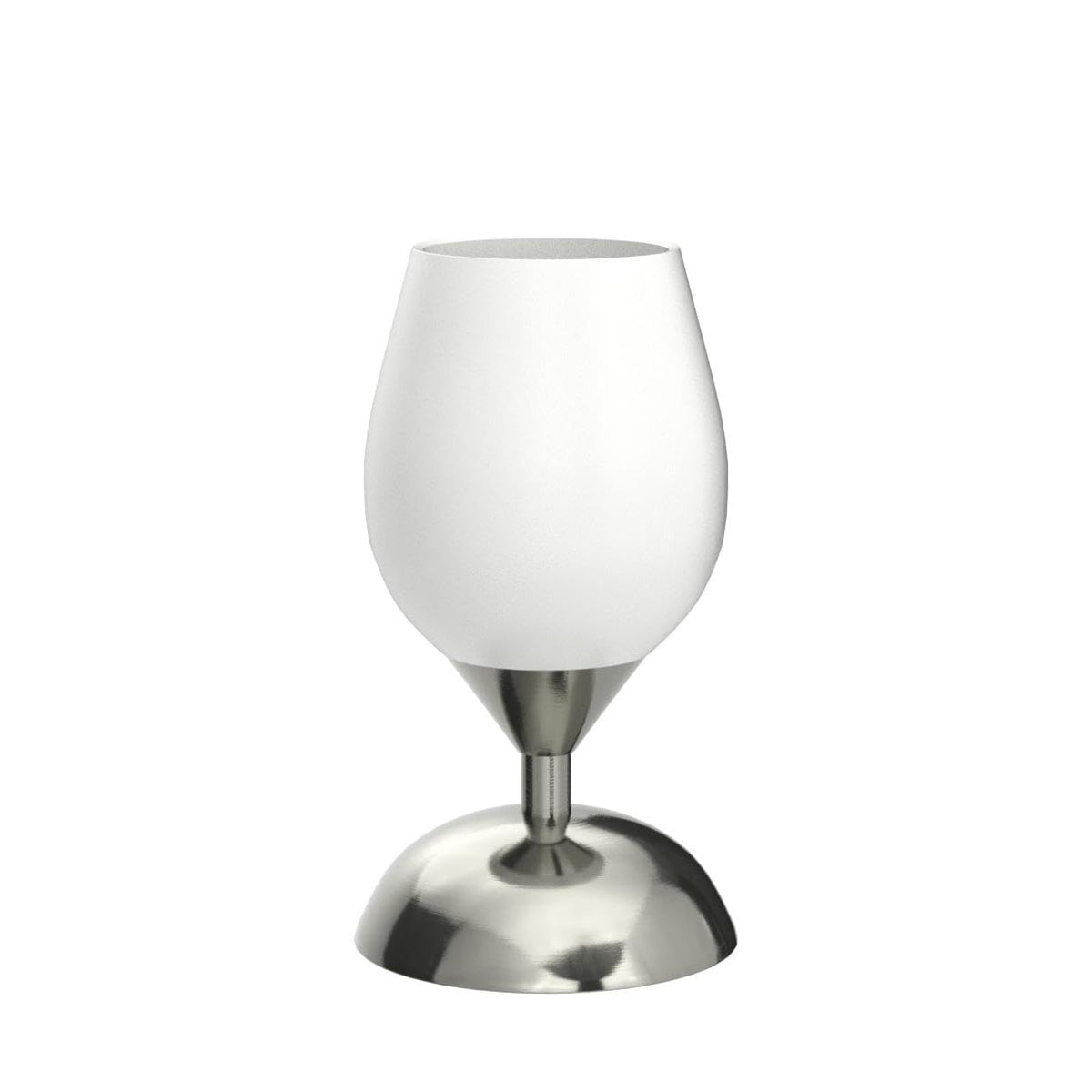 B.K.Licht - Nightstand lamp with touch control, dimmable, E14 socket, white tulip glass, table lamp, lamp, nightstand light, desk light, reading lamp, reading light, 10.8x19.5 cm, matte nickel-white - BKL1088
