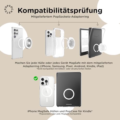 PopSockets Mobile Phone Grip for MagSafe, Magnetic Holder, Mobile Phone Stand, Black - Black - 806828