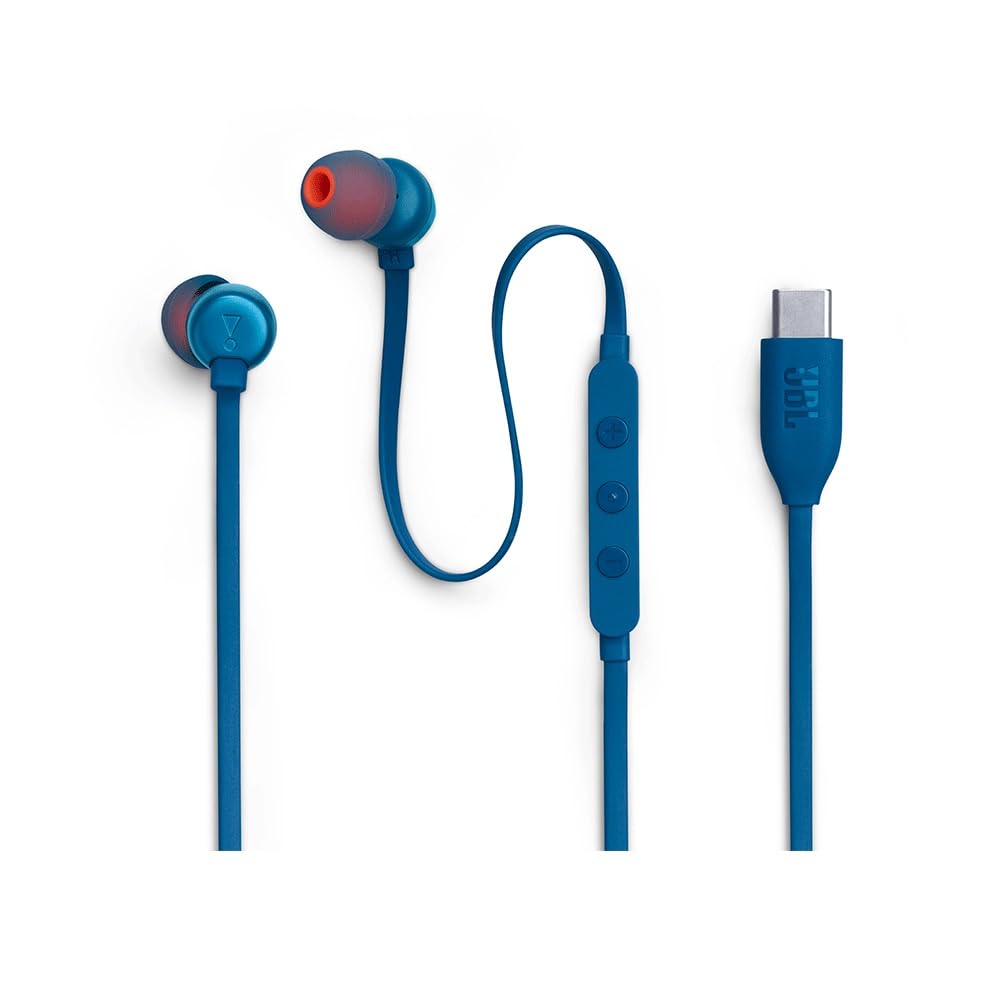 JBL Tune 310 C Headphones - Wired in-ear headphones with JBL Pure Bass Sound, microphone and USB-C port - Blue - JBLT310CBLU