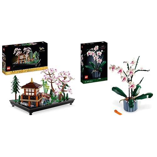 LEGO Icons Garden of Silence, Botanical Zen Garden Set for Adults with Lotus Flowers & 10311 Icons Orchid, Artificial Plants Set with Flowers - 10315