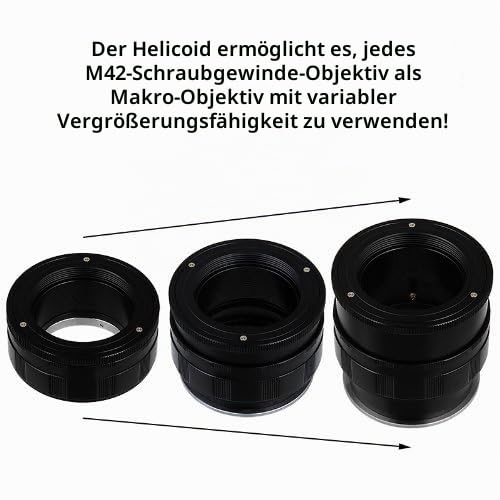 Fotodiox Macro Lens Mount Adapter Compatible with M42 Type 2 and Select Type 1 Lenses on Sony E-Mount Cameras - M42-SnyE-Pro-Macro