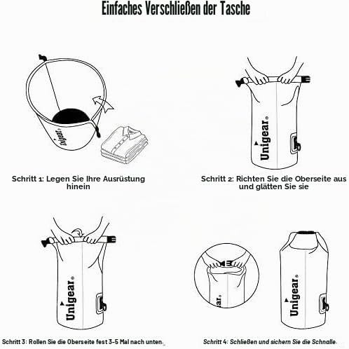Unigear geantă impermeabilă, rezistentă la apă, pentru drumeții, caiac, pescuit, rafting, camping, schi, cu omagiu gratuit - MDN01187