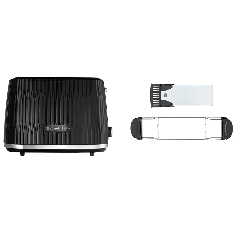 Russell Hobbs Toaster Eden Black, 2-Slice, with Bun Warmer - 27371-56