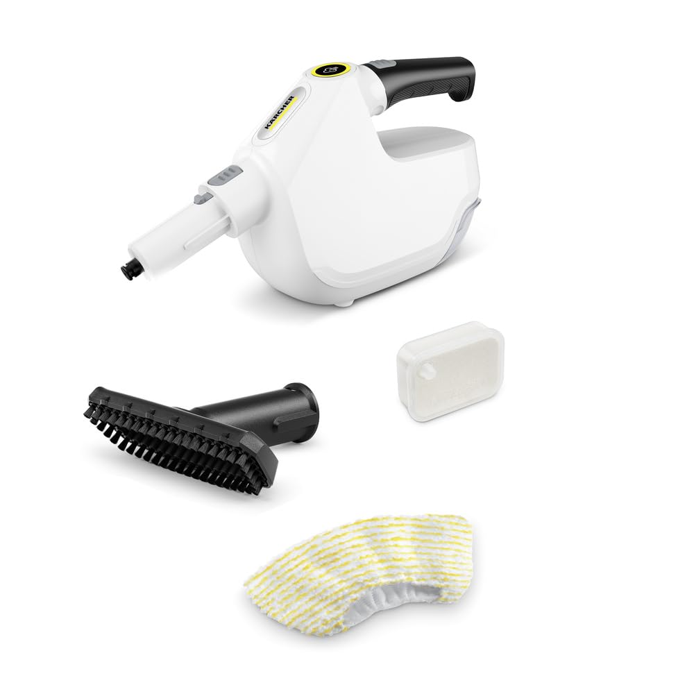 Aparat de curățat cu aburi Kärcher SC 1 Multi, timp de încălzire: 30 s, putere de încălzire: 1.300 W, suprafață curățată per rezervor: 30 m², rezervor: 200 ml, pentru o curățare confortabilă și în profunzime, alb - 1.516-404.0