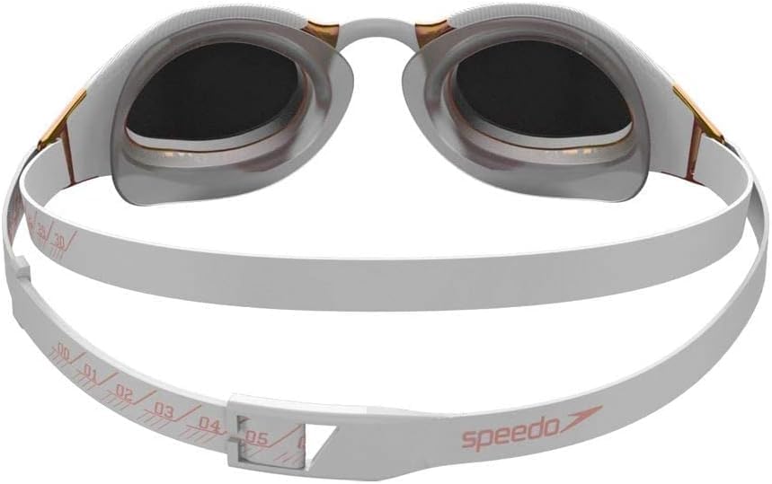 Speedo Unisex Adulți Fastskin Hyper Elite Ochelari de înot | Ochelari de înot pentru competiții | Performanță | Antrenament | Ochelari de înot hidrodinamici, Alb/Oxid Grey/Rose Gold, Mărime unică - 5053744613543