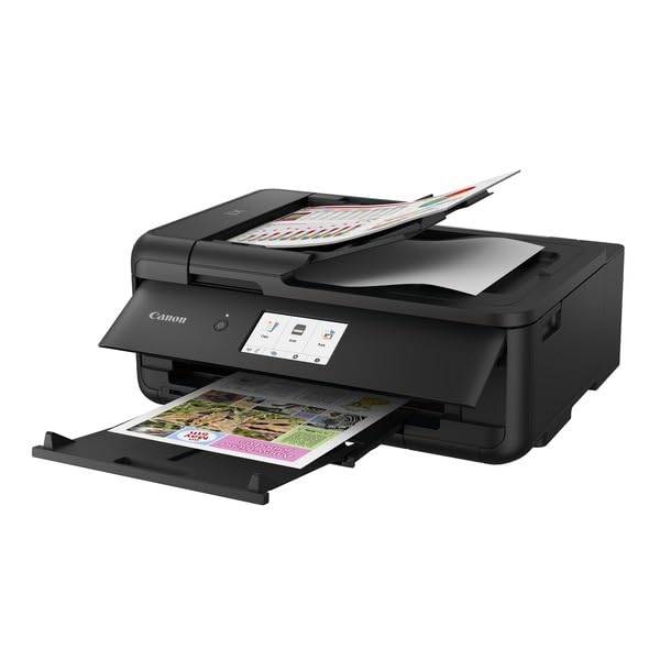 Canon PIXMA TS9550a Printer Color Inkjet Multifunction Device DIN A4 A3 (A3 Printer, Scanner, Copier, 5 Separate Inks, WiFi, LAN, Print App, 2 Paper Trays, Duplex Printing) black - 2988C036