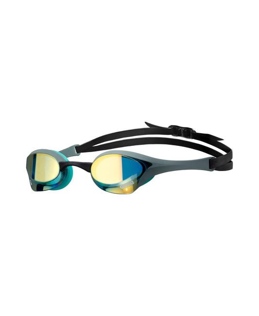 Arena Cobra Ultra Swipe Mirror Unisex Race Swimming Goggles for Adults, Diving Goggles with Curved Mirror Lenses, Anti-Fog, UV Protection, 5 Interchangeable Nose Bridges - 002507