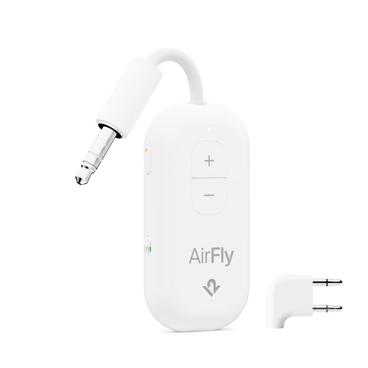 Douăsprezece South AirFly Pro 2 Deluxe | Transmițător/receptor fără fir cu partajare audio pentru până la 2 AirPods/căști fără fir - avion, sală de sport, mașină - TS-2510