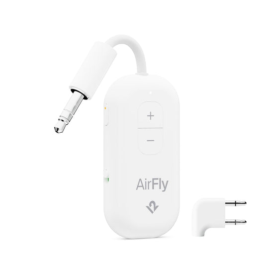 Twelve South AirFly Pro 2 Deluxe | Wireless transmitter/receiver with audio sharing for up to 2 AirPods/wireless headphones - airplane, gym, car - TS-2510