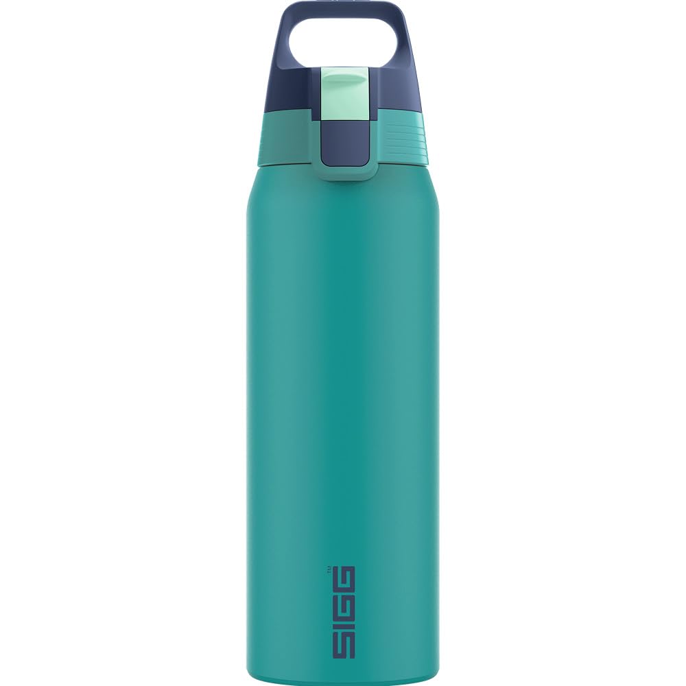 SIGG - Insulated drinking bottle - Thermos bottle Shield Therm One Multicolor Ocean - carbonated drinks - leak-proof - dishwasher safe - BPA-free - 90% recycled stainless steel - green - 0.75L - 6228.10