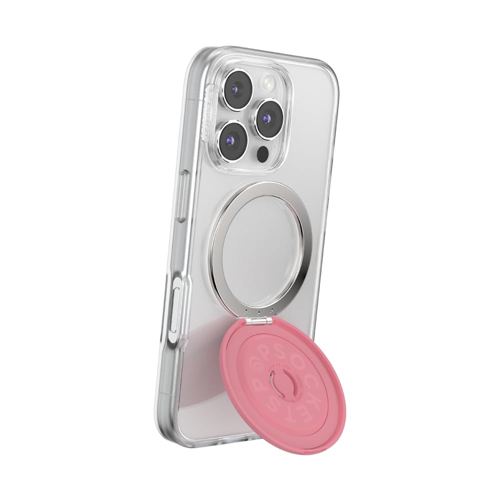 PopSockets Kick-Out Grip for MagSafe, Adjustable Stand for Portrait or Landscape Format, Magnetic Holder, Pink - Putty - 807624