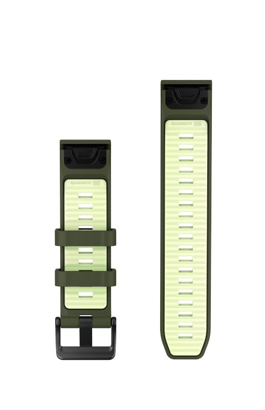 Garmin Quickfit Strap 22 mm, Silicone, Olive Drab/Yellow - 010-14507-01