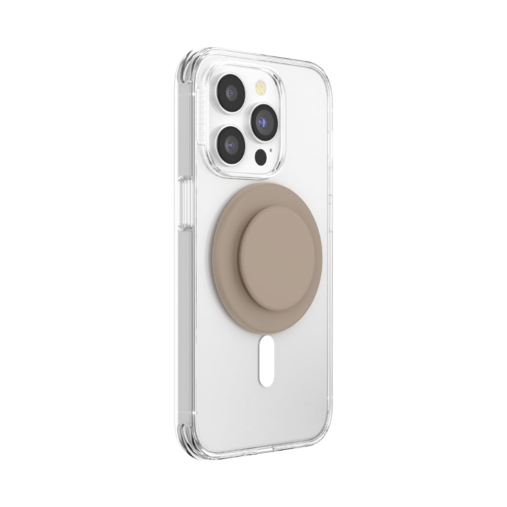 PopSockets Mobile Phone Grip for MagSafe, Magnetic Holder, Mobile Phone Stand, Brown - Soft Touch Latte - 807491