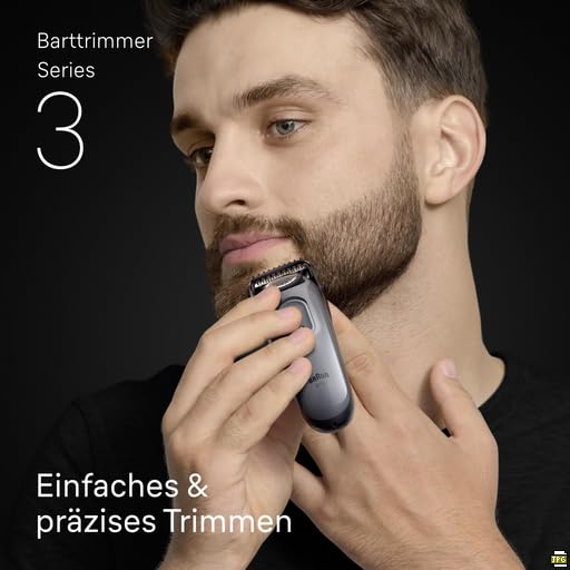 Braun Beard Trimmer Series 3, Cordless Beard Clipper for Men, BT3525, Gray