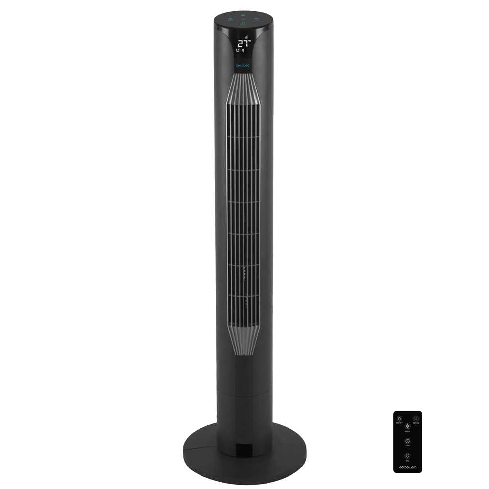 Cecotec tower fans EnergySilence 8150 Skyline, 1 height 42", 55W, remote control, LED screen, 3 speeds, 80º oscillation, black - 08202