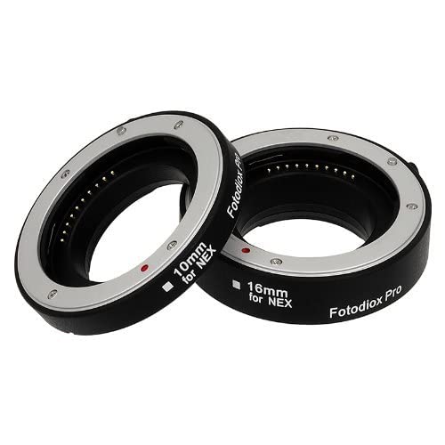 Fotodiox Pro Automatic Macro Extension Tube Set Compatible with Sony E-Mount Cameras - for Extreme Macro Photography - Macro-Tube-Auto-SnyE