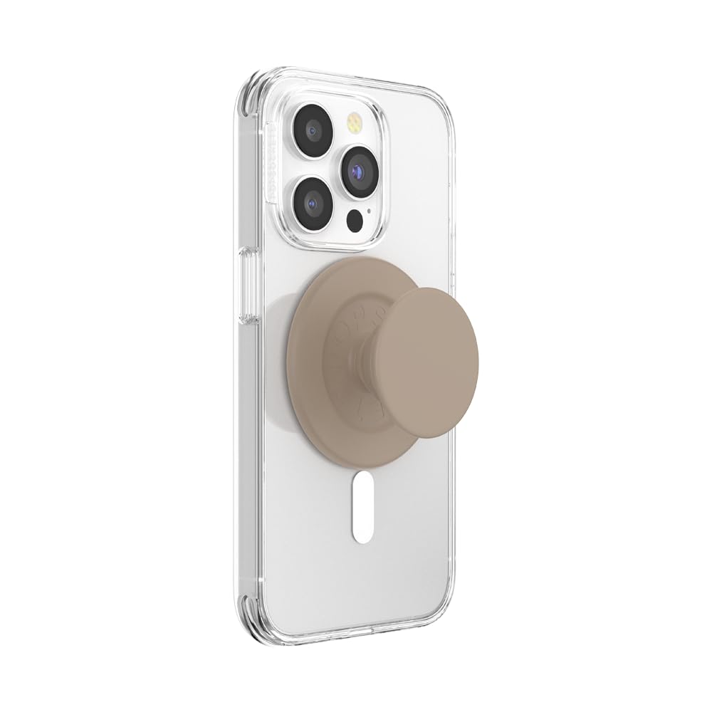 PopSockets Mobile Phone Grip for MagSafe, Magnetic Holder, Mobile Phone Stand, Brown - Soft Touch Latte - 807491