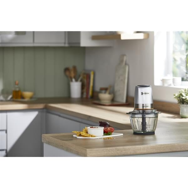Kenwood EasyChop+ CHP62.400 SI Electric chopper with four-fold stainless steel blades, one-touch operation, ice crusher, 0.6 l work container, dishwasher safe, 500W, black - CHP62.400SI