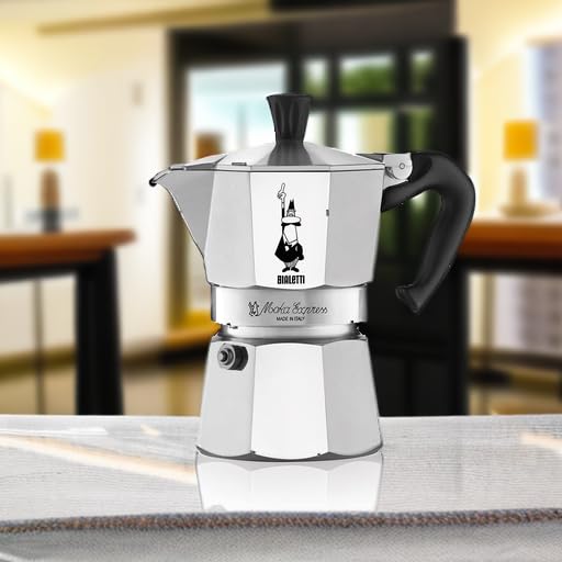 Bialetti - Moka Express: Iconic stovetop espresso machine, makes real Italian coffee, Moka pot 3 cups (130ml), aluminum, silver, aluminum - 0001162