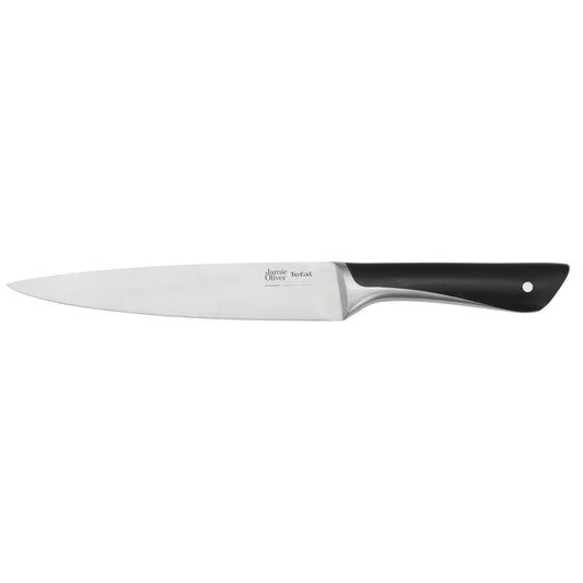 Tefal Jamie Oliver Meat/Ham Knife 20 cm, high cutting performance, distinctive design, durable and long-lasting blades, stainless steel/black, K2670255