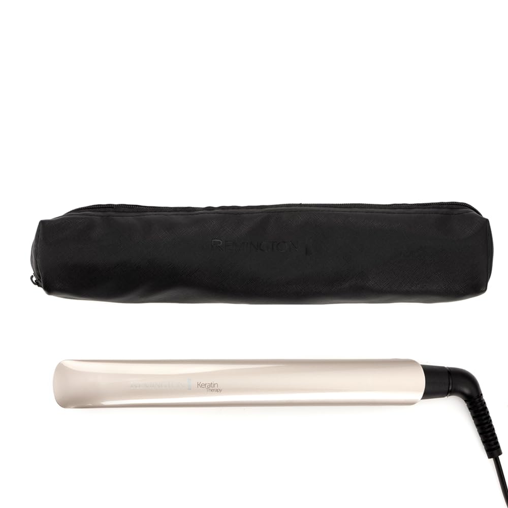 Remington professional straightener [heat protection sensor to reduce hair damage] Keratin Protect (high-quality keratin ceramic coating with almond oil) digital display, 160-230°C, hair straightener S8593