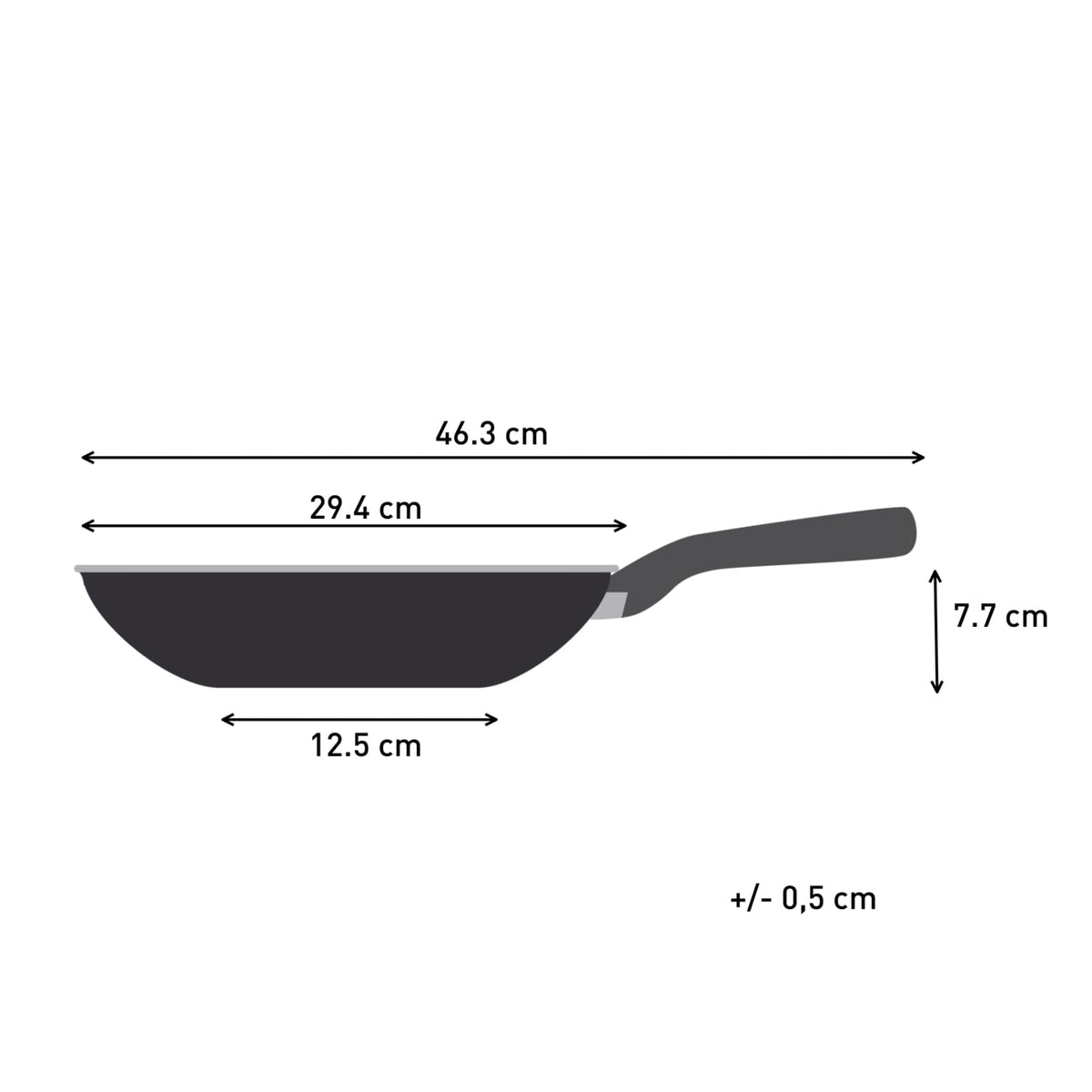 Tefal C38819 Hard Titanium Essential Wok de 28 cm, cu un strat antiaderent cu particule de titan, indicator de temperatură Thermo-Signal, lavabil în mașina de spălat vase, Fabricat în Franța, Negru