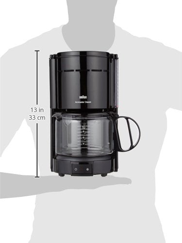 Braun Cafetieră KF 47 BK - Cafetieră cu filtru cu carafă din sticlă pentru cafea filtrată clasică, cafea aromatică datorită sistemului OptiBrew, oprire la picurare, automatizare la oprire, negru