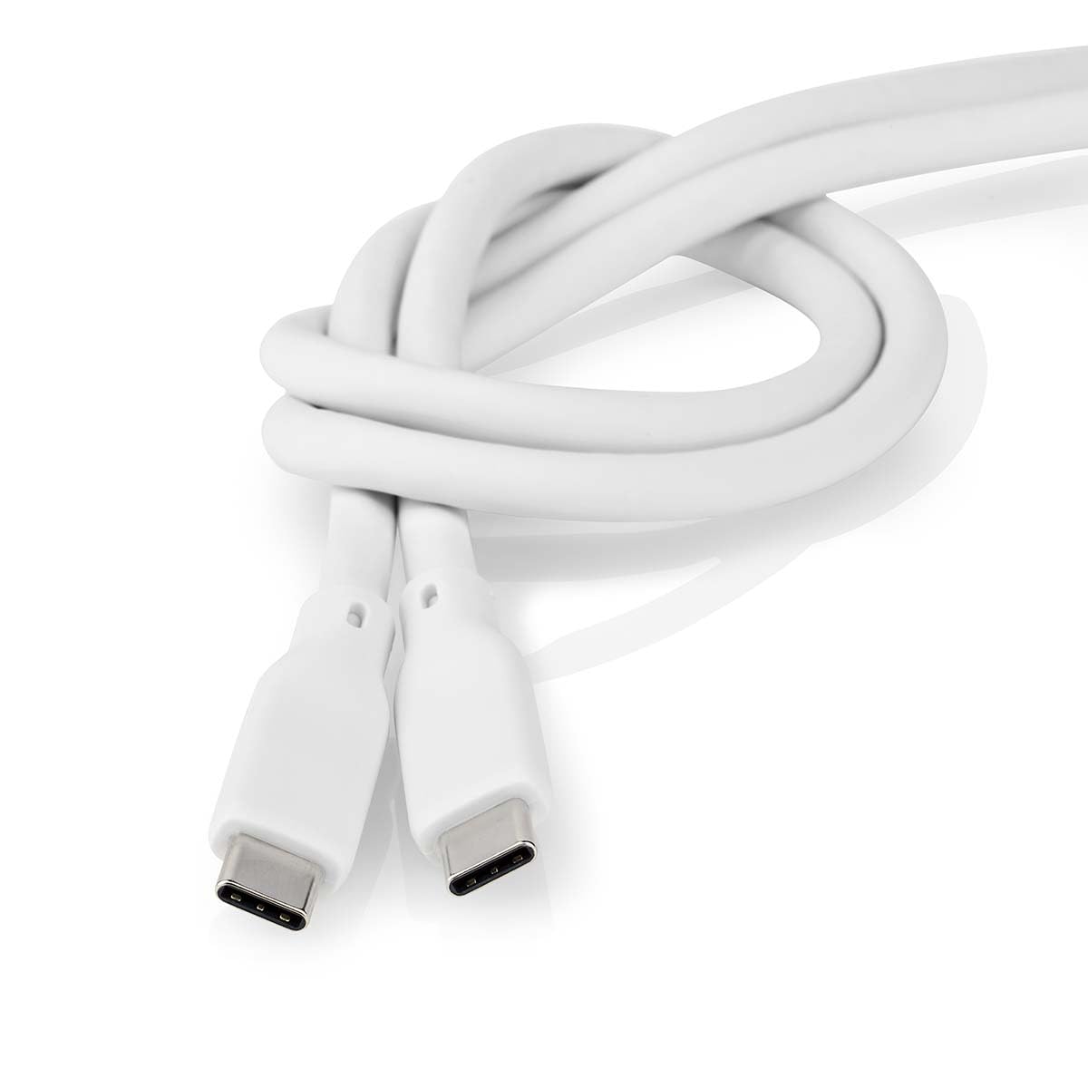 NEDIS Cablu USB | USB 3.2 Gen 2 | Conector USB-C™ | Conector USB-C™ | 240 W | 8K@30Hz | 20 Gbps | Nichelat | 1.00 m | Rotund | Silicon | Alb | Cutie - CCGB64810WT10