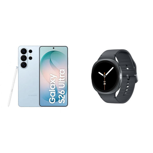 Samsung Galaxy S26 Ultra AI smartphone with Galaxy AI, no contract, Android, privacy display, 12 GB RAM, 1 TB storage, Sky Blue, 3 year manufacturer's warranty, incl. Galaxy Watch8 40mm black - F-MS948BLBGAMZ
