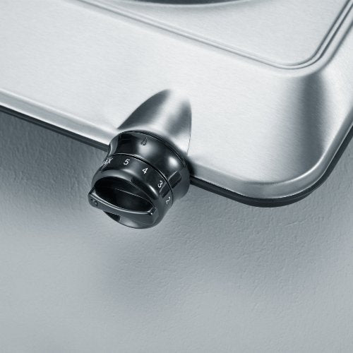 Severin Kp1092 Rechaud - Piastra Elettrica 1500w - Diametro 18 Cm - Termostato Regolabile - Ideale Per Cucine Piccole / Acciaio Inox - KP