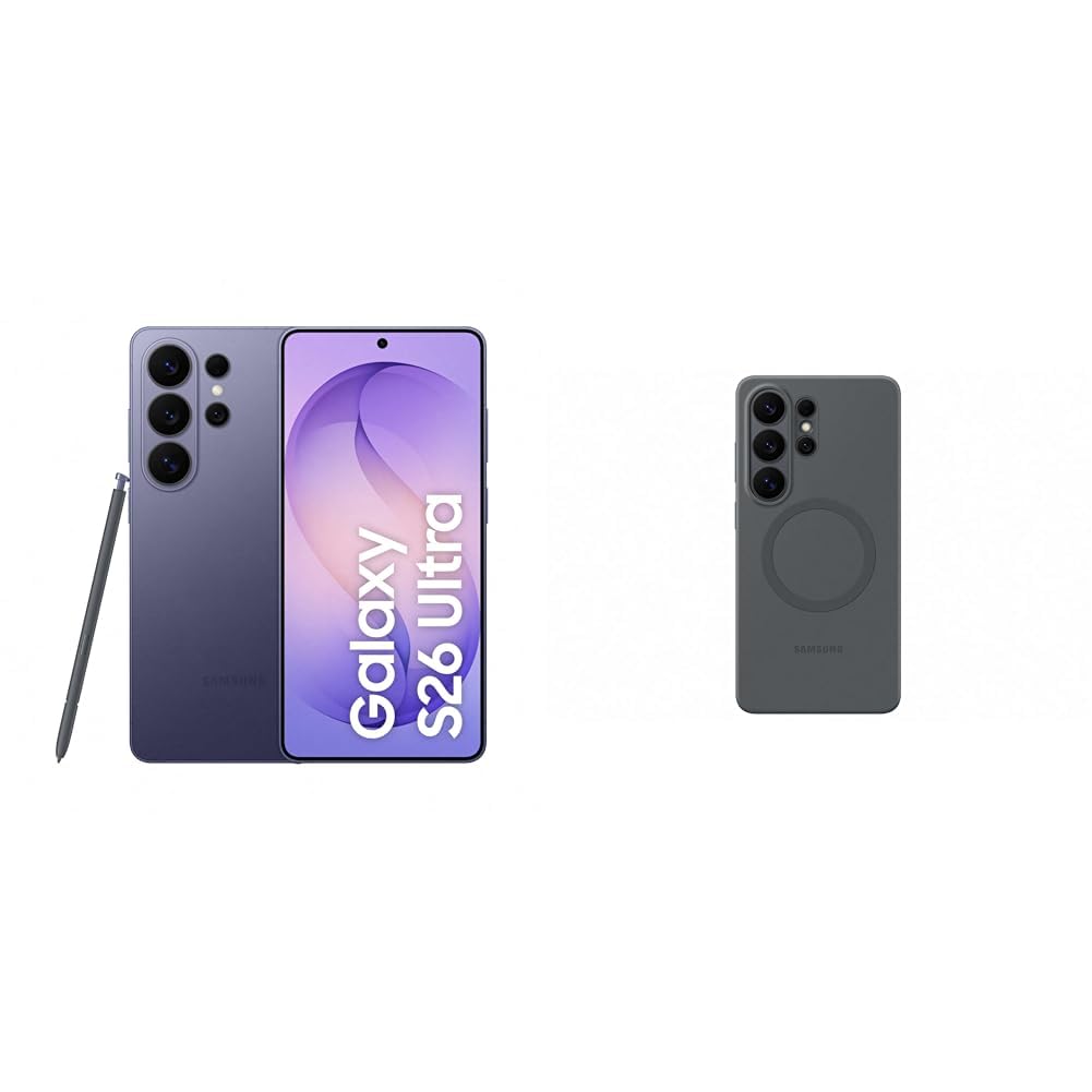 Samsung Galaxy S26 Ultra AI smartphone with Galaxy AI, no contract, Android, privacy display, 12 GB RAM, 256 GB storage, Cobalt Violet, 3 year manufacturer's warranty, including silicone magnet case - F-MS948BZVGAMZ