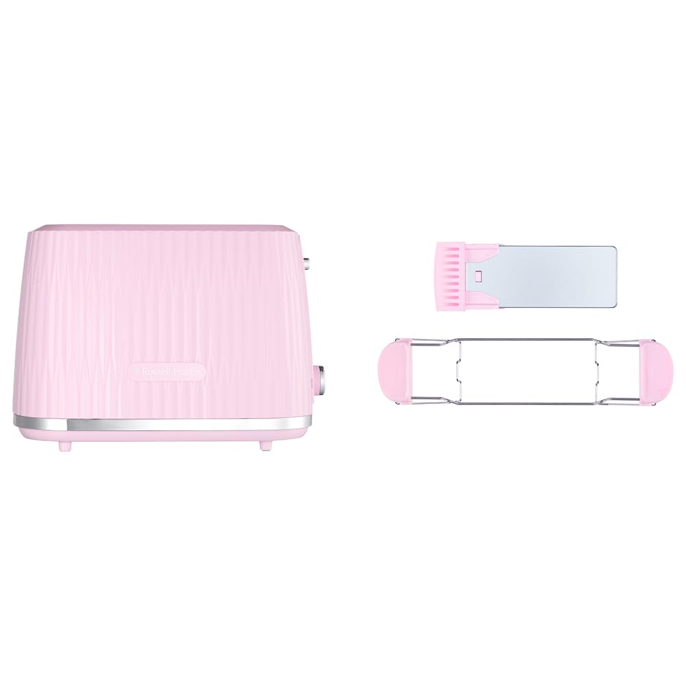 Russell Hobbs Toaster Eden Raspberry, 2-Slice, with Bun Warmer - 27372-56