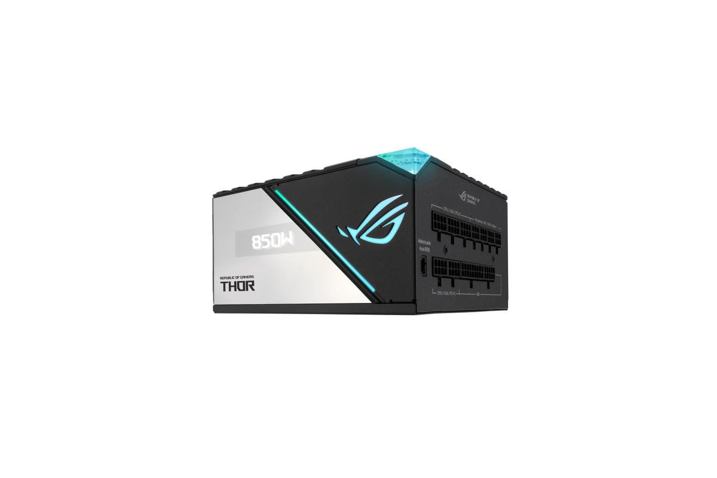 ASUS ROG Thor 850W Platinum II power supply (Aura Sync RGB lighting, OLED display, 135 mm axial tech fan with PWM control, 0dB cooling, PCIe 5.0 Ready) - 90YE00L2-B0NA00