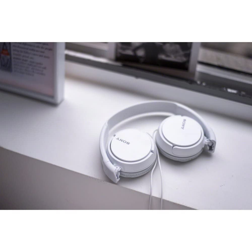 Sony MDR-ZX110AP foldable headset headphones with headset function, with microphone, white - MDRZX110AP/W