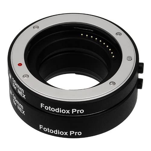 Fotodiox Pro Automatic Macro Extension Tube Set Compatible with Sony E-Mount Cameras - for Extreme Macro Photography - Macro-Tube-Auto-SnyE