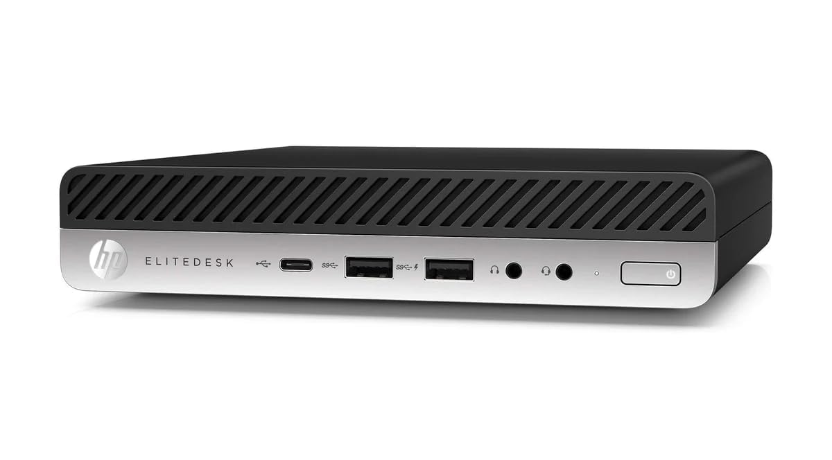 HP EliteDesk 800 G3 Mini Desktop PC, Intel Core i5-7500, 8 GB RAM, 256 GB SSD, US QWERTY keyboard, WiFi, Bluetooth, Windows 11 Pro (refurbished)