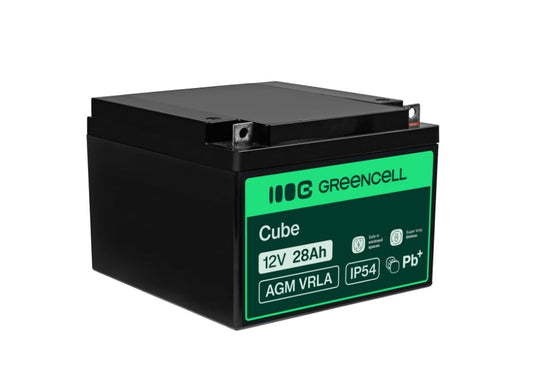 Green Cell AGM 12V 28Ah battery fleece battery VRLA lead battery lead battery replacement battery battery battery supply battery cycle-proof maintenance-free wheelchair, golf carts, electric motors, lawn mowers, rehabilitation - AGM20_1