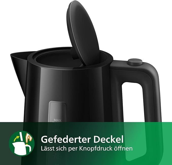 Philips kettle - 1.7 L capacity with control display, pirouette base, black (HD9318/20) - Series