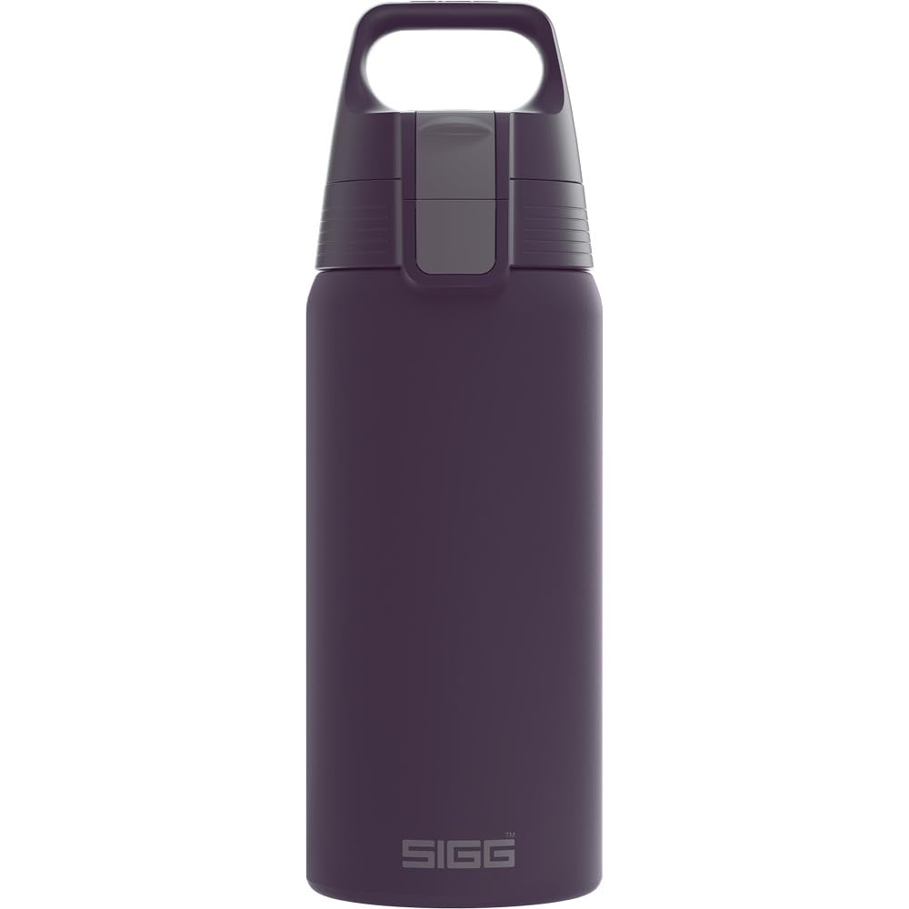 SIGG - Insulated drinking bottle - Shield Therm One Nocturne thermos bottle - carbonated drinks - leak-proof - dishwasher safe - BPA-free - 90% recycled stainless steel - dark purple - 0.5L - 6022.50