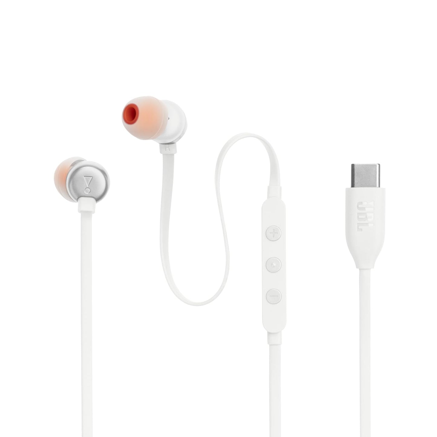 JBL Tune 310 C Headphones - Wired in-ear headphones with JBL Pure Bass Sound, microphone and USB-C port - White - JBLT310CWHT
