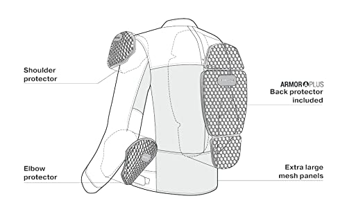SHIMA OpenAir Motorcycle Jacket Men with Protectors AirForce Back Protector Motorcycle Jacket Summer Mesh Ventilated Textile Jacket Protective Jackets Protector Jacket Airy (Men, Black, S) - OPENAIR