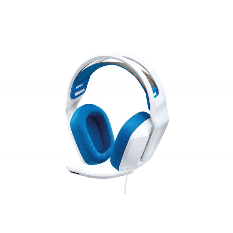 Logitech G G335, Wired Gaming Headset, Microphone with Flip Mute Switch, 3.5mm Audio Jack, Memory Foam Ear Pads, Lightweight, Compatible PC,PlayStation,Xbox,Nintendo Switch - White - 981-001018