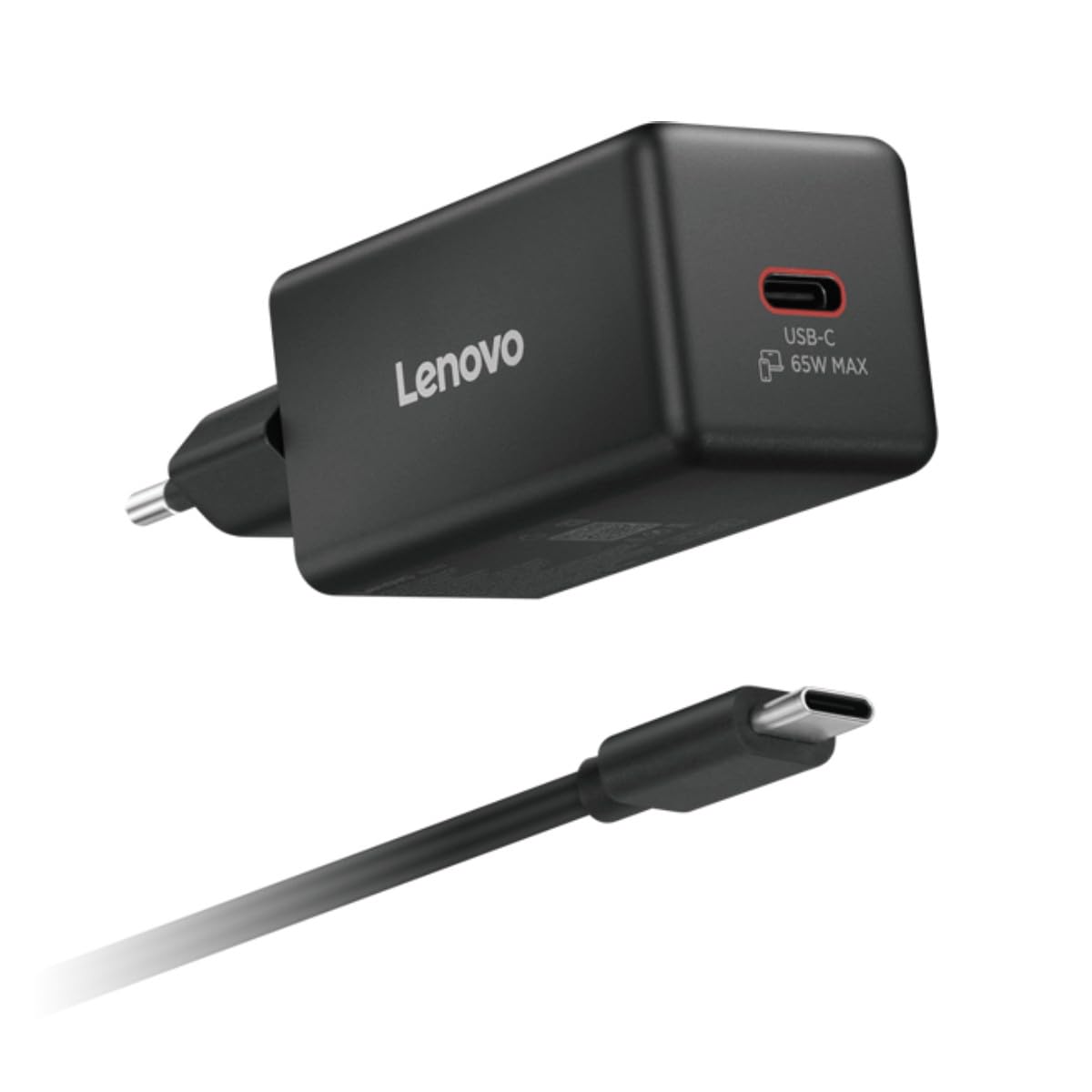 Lenovo Mini GaN USB-C 65W Charger | Charger for laptops and USB-C devices | Travel-friendly design | Black | EU plug - G0A665WBEU