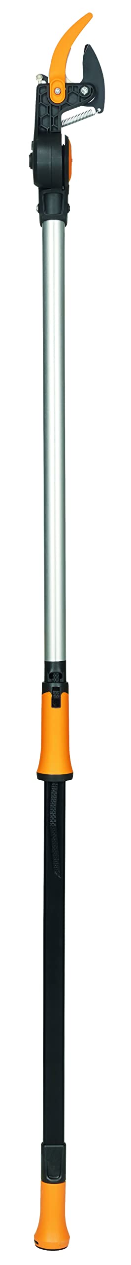 Fiskars Bypass cutting giraffe for fresh branches and twigs, non-telescopic, non-stick coated, steel blade/aluminum handle, length 1.6 m, black/orange, UPX82, 1023625