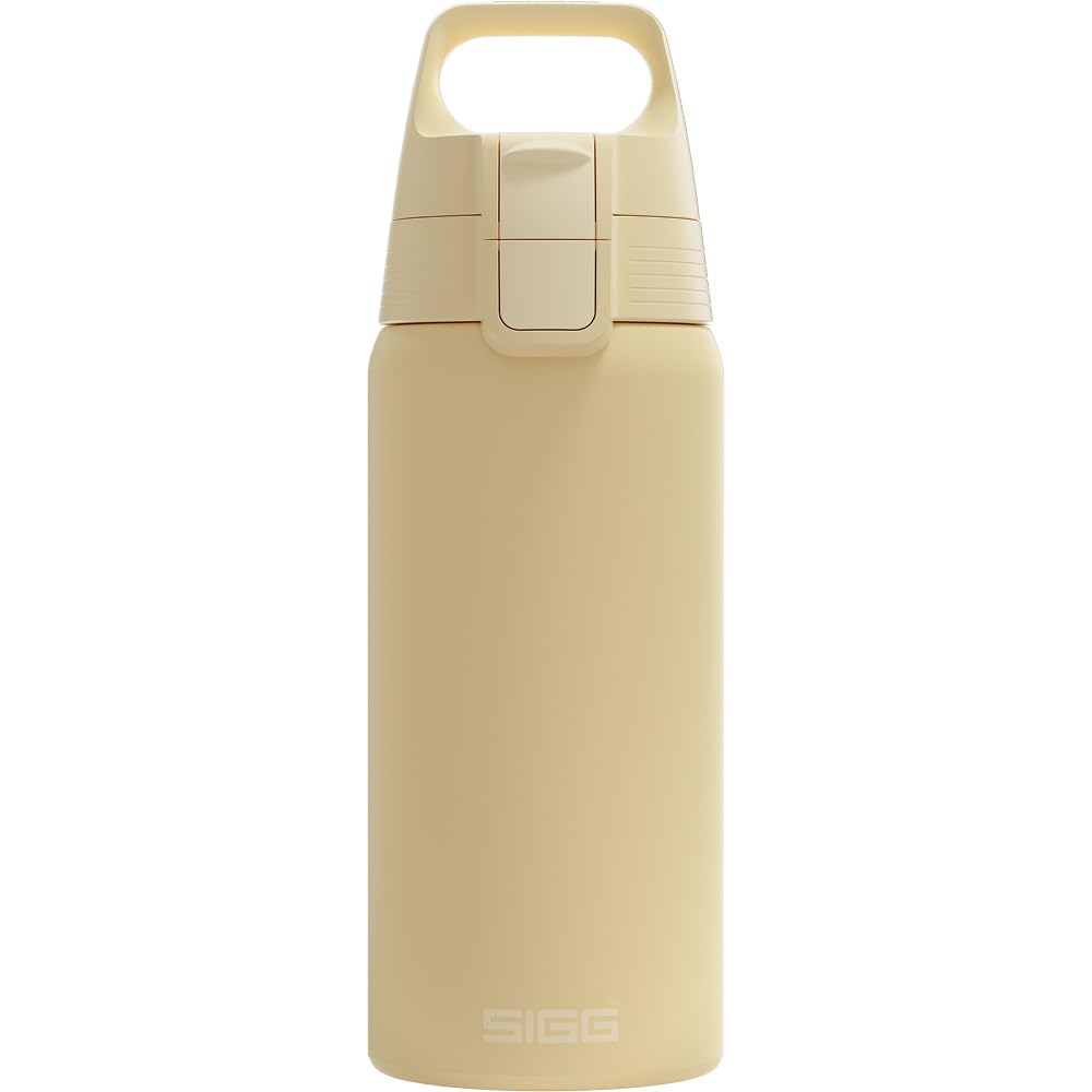 SIGG - Insulated drinking bottle - Thermos bottle Shield Therm One Opti Yellow carbonated drinks - Leak-proof - Dishwasher safe - BPA-free - 90% recycled stainless steel - Light yellow - 0.5L - 6022.30