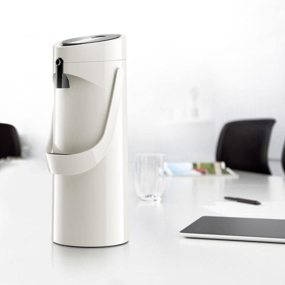 Emsa GmbH 515707 Ponza ISO thermos bottle 1, 9 l, stainless steel, 17 x 16.5 x 39 cm, stainless steel, white