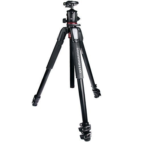 Manfrotto MK055XPRO3-BHQ2 Stativ din aluminiu cu cap de bilă XPRO & plăcuță de schimb rapid 200PL – Stativ profesional în 3 părți pentru camere DSLR & mirrorless, negru
