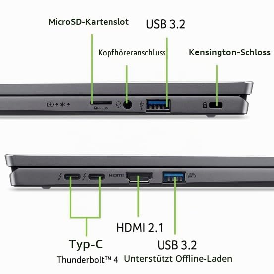 Acer Swift Go 16 SFG16-72-561M Ultraptop Copilot 16 Zoll WQXGA IPS 60Hz (Intel Core Ultra 5 125U, 16 GB RAM, 512 GB SSD, Intel Graphics, Windows 11) Grau, Metal-Finish